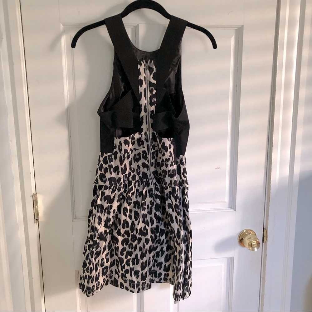 French Connection Leopard Print Little Black Dress - Picture 3 of 6